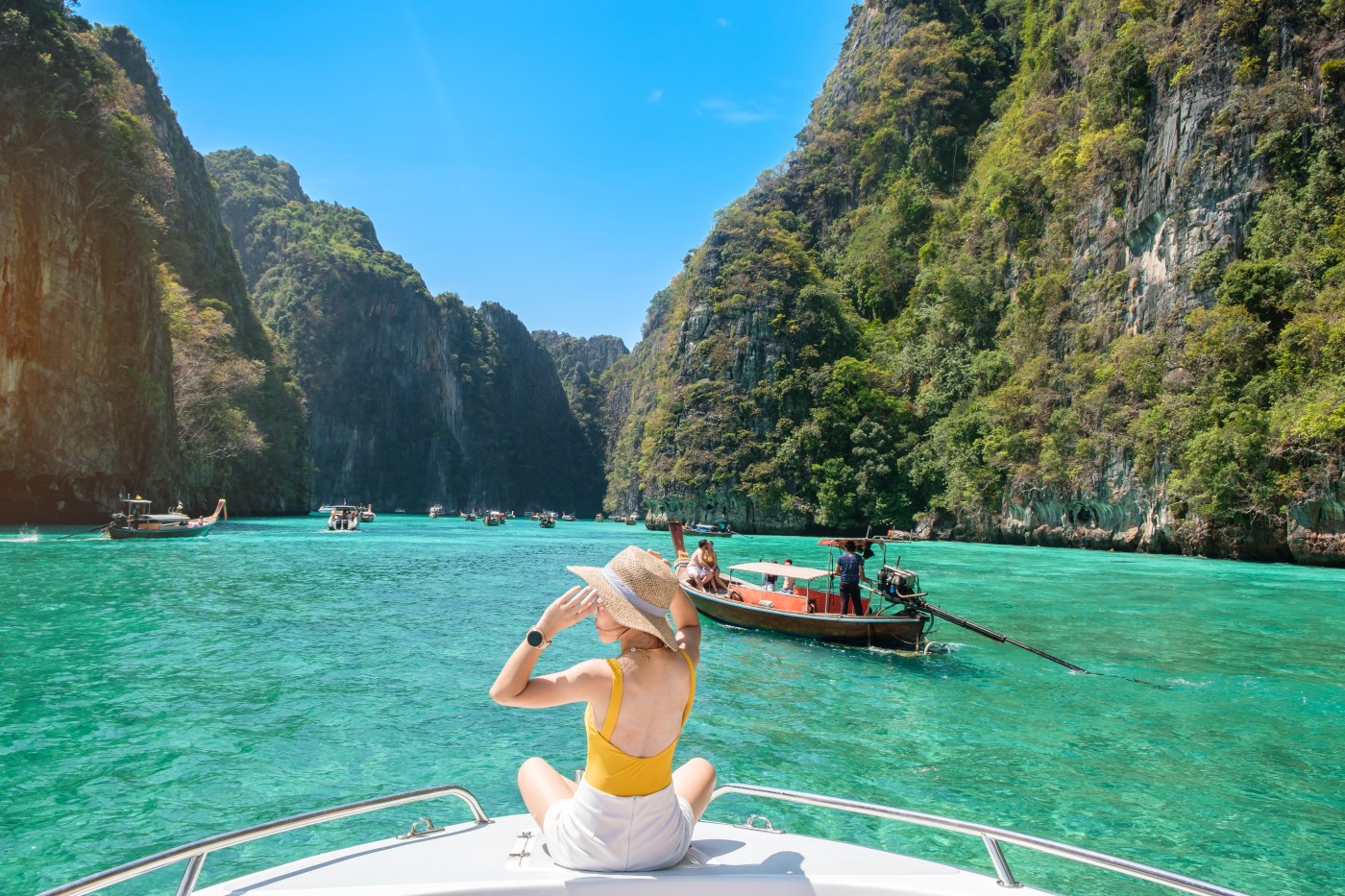 Woman on boat in Thailand